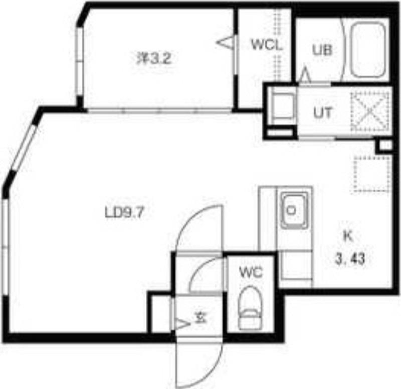LA CASA DEL SOLE(1LDK/4階)の間取り写真