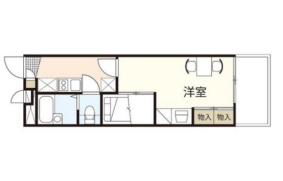 レオパレス国泰寺(1K/15階)の間取り写真