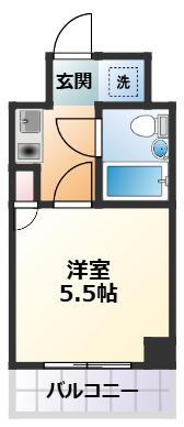 クリオ神奈川新町壱番館(1K/8階)の間取り写真