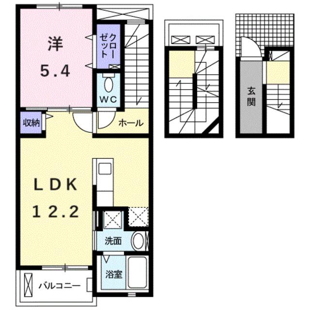 プチフローラ 北野田III(1LDK/3階)の間取り写真