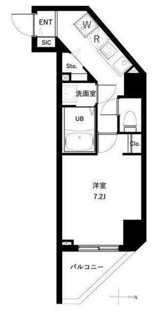 アーバンパーク入谷(1K/6階)の間取り写真
