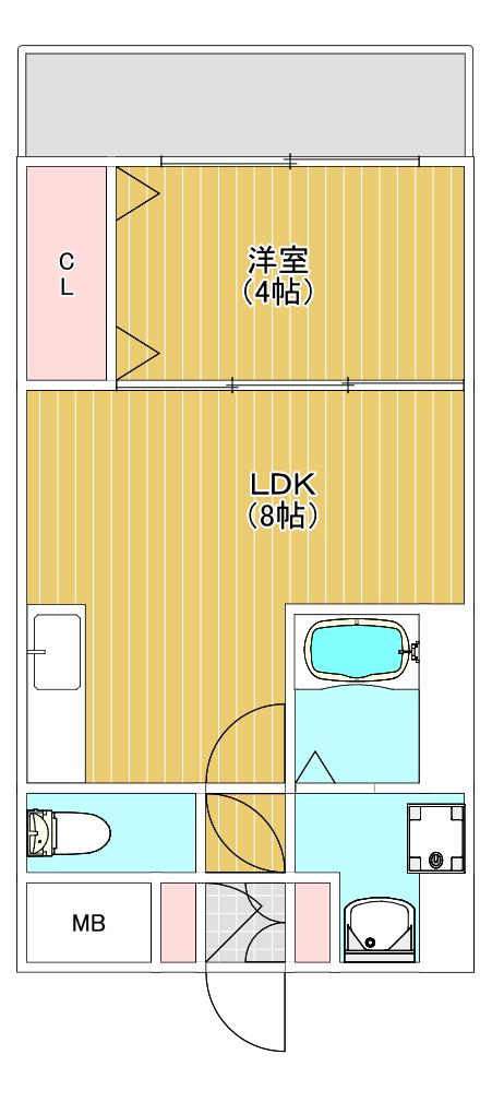 AMONT光成(1LDK/4階)の間取り写真