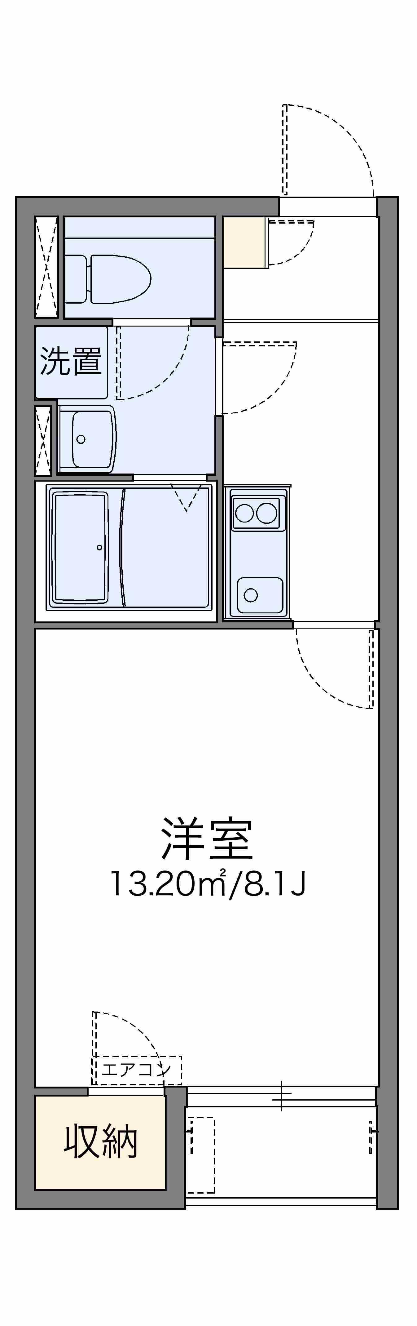 レオネクストSHIOIRI(1K/1階)の間取り写真