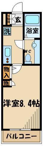 AKマンションV(1K/1階)の間取り写真