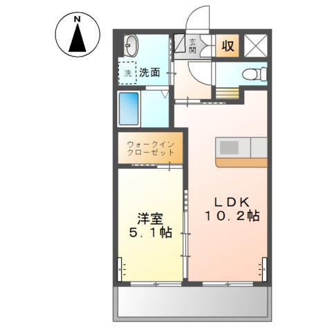 FLEUR(1LDK/1階)の間取り写真