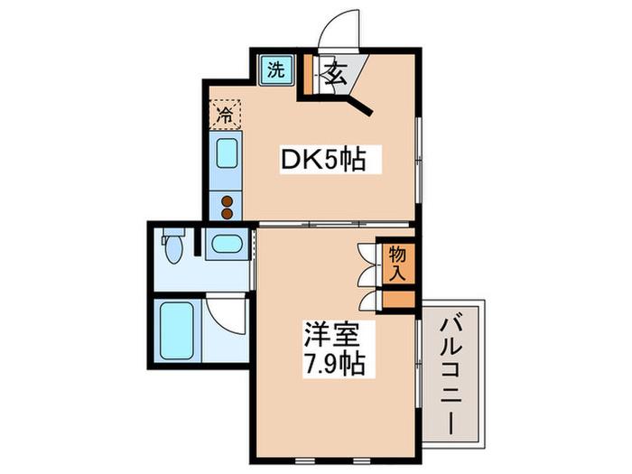 ESPACIO(1DK/3階)の間取り写真