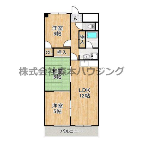 プラウクリエイト(3LDK/5階)の間取り写真