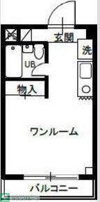 SBビル(ワンルーム/4階)の間取り写真