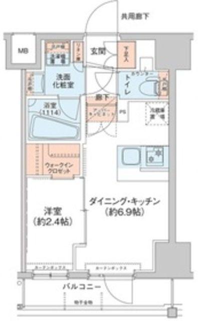 アジールコート新高円寺(1DK/2階)の間取り写真
