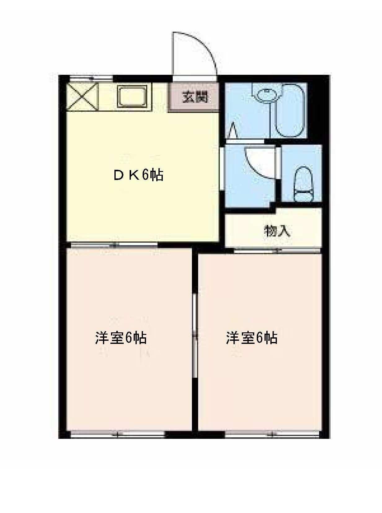 フォーブル川崎(2DK/1階)の間取り写真