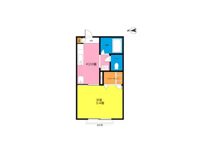 グレイスコート橋本(1K/2階)の間取り写真