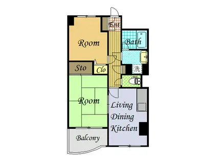 グレースアベニュー(2LDK/9階)の間取り写真