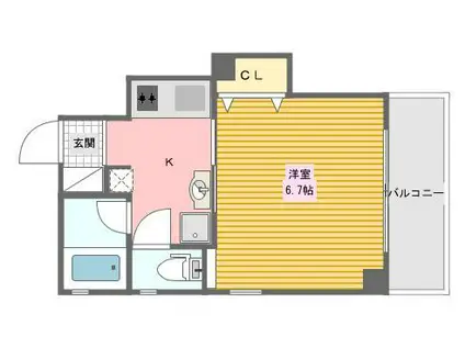 スミエール弐番館(1K/3階)の間取り写真