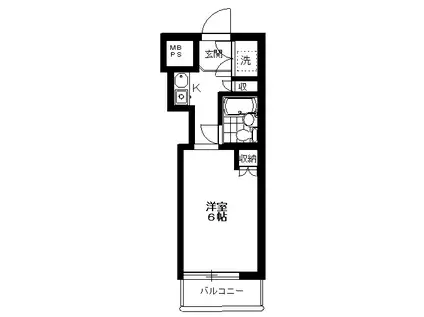 鶴間FLATS(1K/2階)の間取り写真