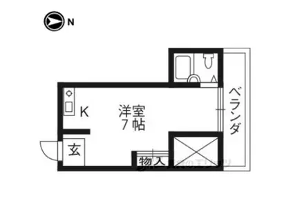 第1レジデンス春田(1K/4階)の間取り写真