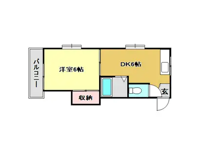 コーポYOKOYAMA(1DK/3階)の間取り写真