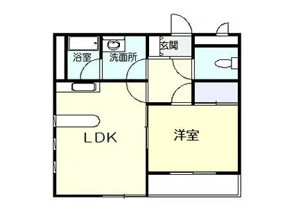 マンション中嶋(1LDK/2階)の間取り写真