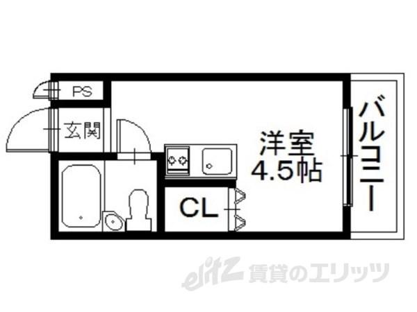 シャトル城町(ワンルーム/4階)の間取り写真
