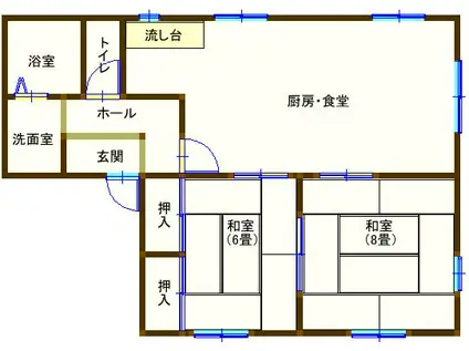 ラフォーレ今福2(2LDK/1階)の間取り写真