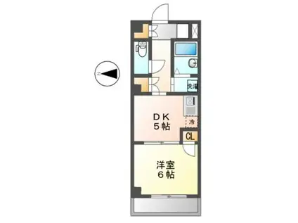 タウンM&E B棟(1DK/4階)の間取り写真