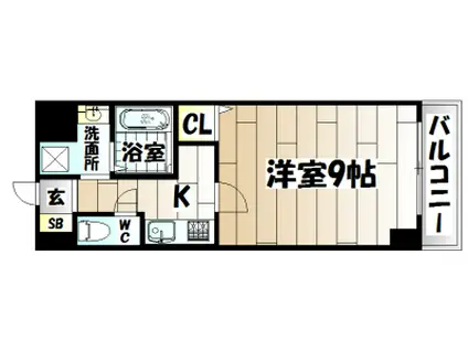 クレアドル須磨II(1K/3階)の間取り写真