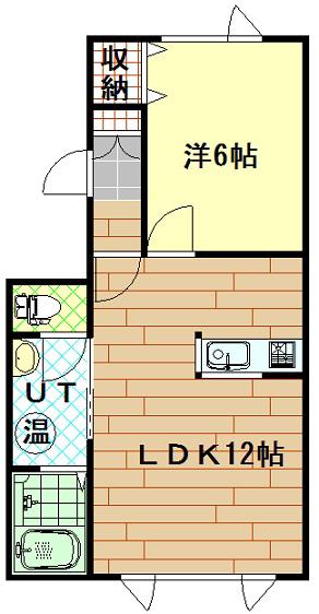アキュート(1LDK/1階)の間取り写真