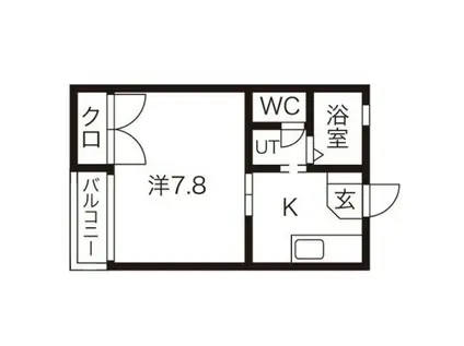ラフィーネ加賀野(1K/1階)の間取り写真