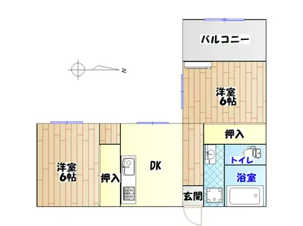 開南マンション(2DK/2階)の間取り写真