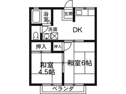 メゾン大椿(2DK/2階)の間取り写真