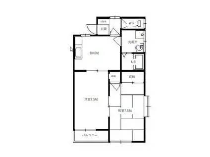 メモリーハイツ(2LDK/2階)の間取り写真