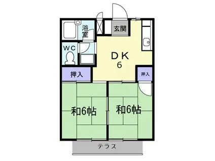 新井ハイツ(2DK/1階)の間取り写真