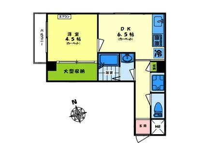 テラス高田馬場(1DK/4階)の間取り写真
