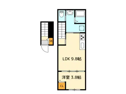 GROWTH KIBANAⅡ(1LDK/2階)の間取り写真