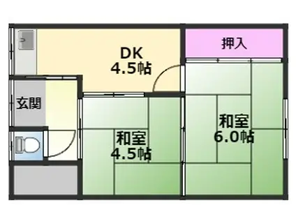 オノーレ・大野芝(2DK/2階)の間取り写真