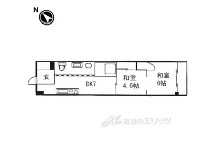 ロイヤルハイツ東生駒(2DK/3階)の間取り写真