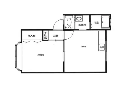 ラポールながとXII(1LDK/2階)の間取り写真