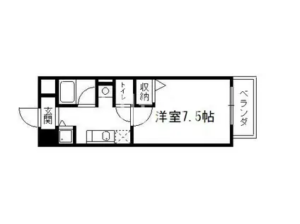 京阪宇治線 中書島駅 徒歩29分 6階建 築19年(1K/4階)の間取り写真