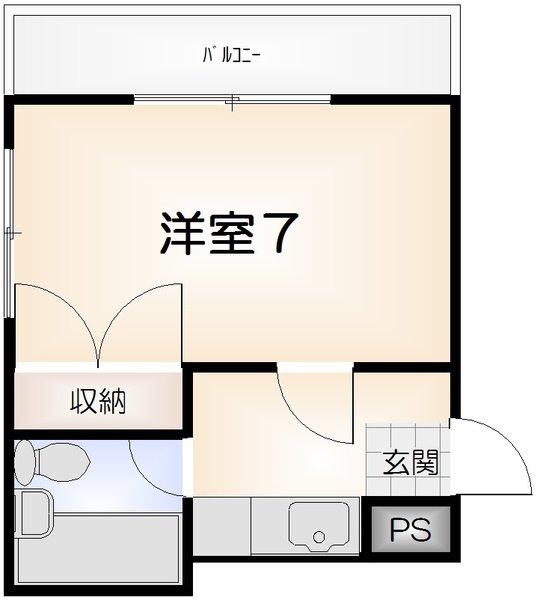 パークオーオー(1K/3階)の間取り写真