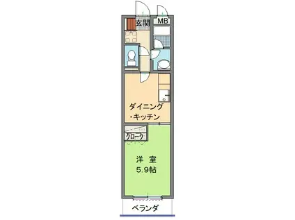 KAINA鶴見(1K/3階)の間取り写真