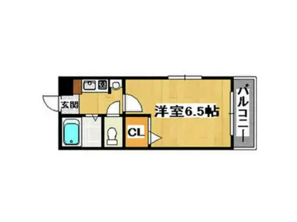 三国ヶ丘ピア(1K/2階)の間取り写真