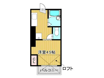 第6大芳荘(1K/2階)の間取り写真