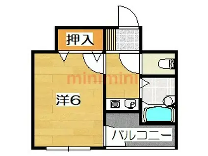 保田マンション(1K/2階)の間取り写真