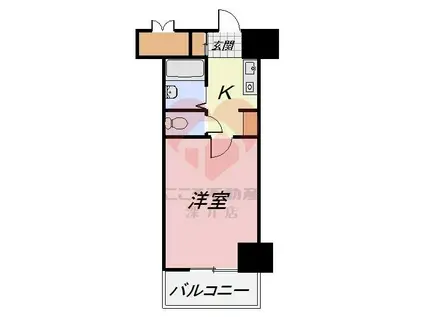 ボン・シェール堺(1K/4階)の間取り写真
