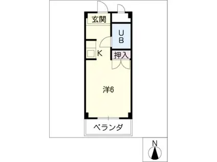 TO・BEGIN 1(ワンルーム/3階)の間取り写真