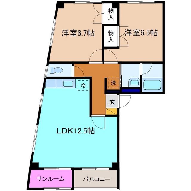ヴィラウェスティ(2LDK/3階)の間取り写真