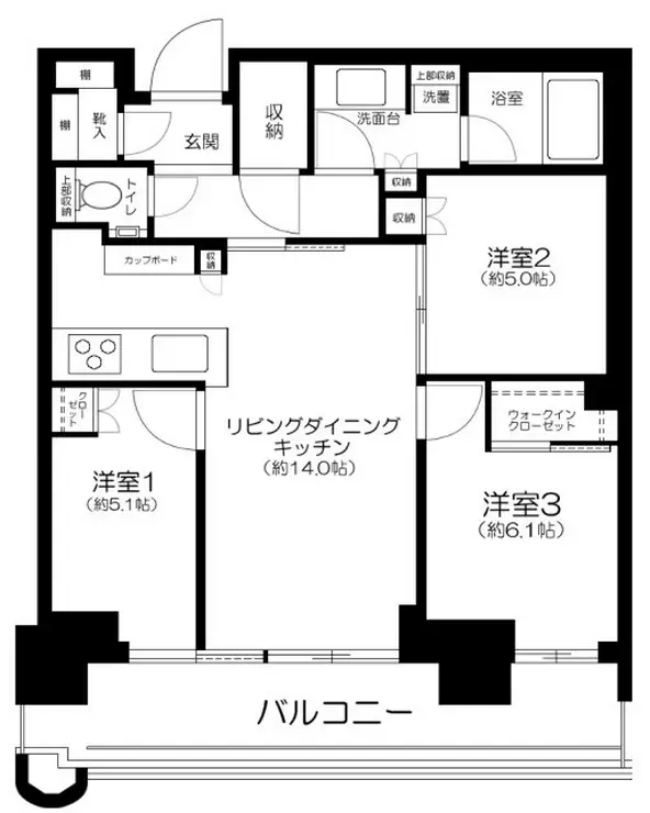 パークタワー勝どきミッド 41階階 間取り