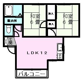 ガーデンヒルズ(2LDK/1階)の間取り写真