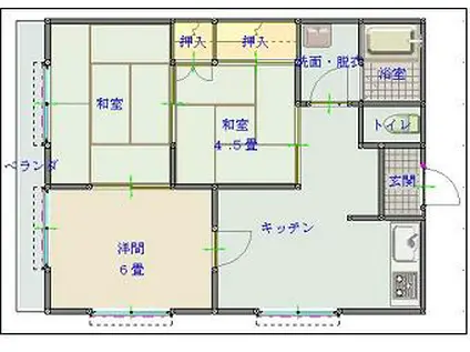 かぐらおハイツ(3DK/2階)の間取り写真