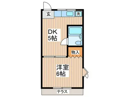 メゾンイワタ(1DK/1階)の間取り写真