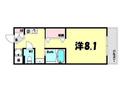 ハーヴィス神戸(1K/5階)の間取り写真